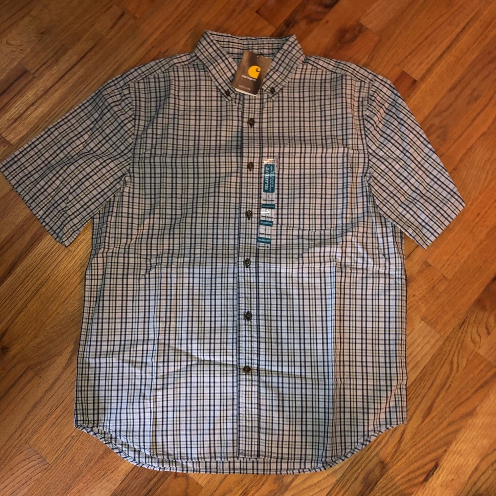 Relaxed fit short sleeve button down